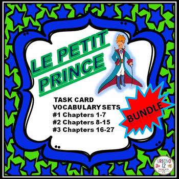 Preview of Le Petit Prince Vocabulary Task Card BUNDLE