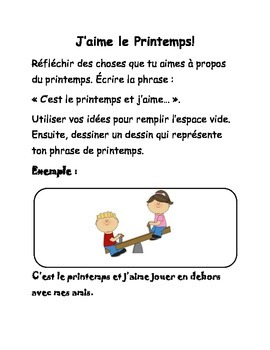 Le Printemps Activity Pack by Monsieur Sargent Knows Best | TPT