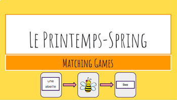 Preview of Le Printemps- Spring Printable Matching Games- French Flashcards