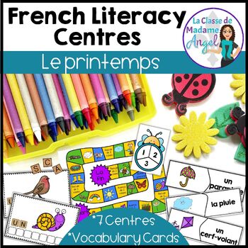Preview of Le printemps | French Spring Themed Literacy Activities and Vocabulary Cards