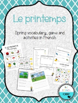 Preview of Le Printemps - Spring vocabulary, game and activities in FRENCH