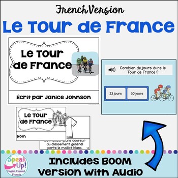 Preview of Le Tour de France French Reader | Printable & Boom Cards with Audio | français