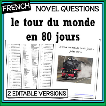 Preview of French Le Tour du monde en 80 jours – Jules Verne - novel study worksheets