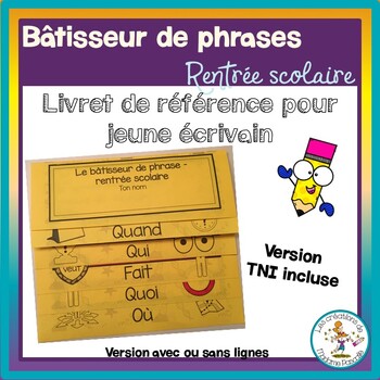 Preview of Le bâtisseur de phrases - rentrée scolaire