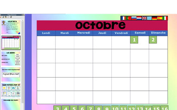 Preview of Le calendrier! Interactive whiteboard calendar routine
