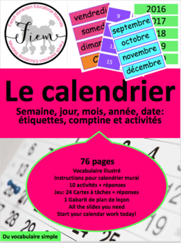 Preview of Le calendrier, vocabulaire & 10 activités, PR, 76 pages
