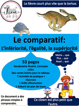 Preview of Le comparatif: formation, 7 activités + réponses, 53 pages