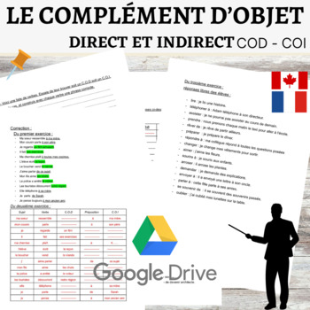 Preview of Le complément d’objet direct et indirect COD - COI (Exercices) French Grammar