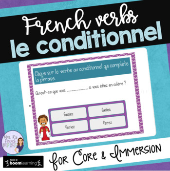 Preview of Le conditionnel FRENCH BOOM CARDS digital task cards CONDITIONAL TENSE