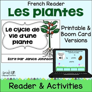 Preview of Les plantes French Plants Reader & Activities Printable & Boom Cards with Audio
