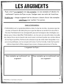 Le discours - French Immersion Persuasive Essays **Perfect for Concours**