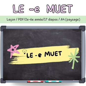 Preview of Le -e muet Leçon de grammaire