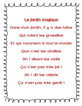 Le jardin magique (poème) - poetry by Madame Parks | TPT