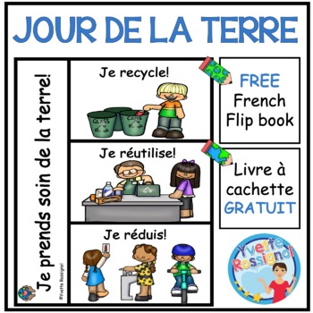 Preview of Le jour de la terre GRATUIT |  FREE French Earth Day Flip Book