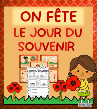 Preview of Le jour du Souvenir - French Literacy Book And Activities