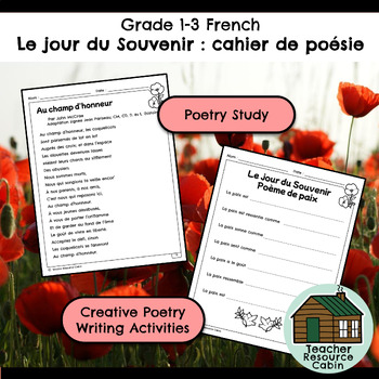 Le Jour Du Souvenir Cahier De Poesie Poetry Worksheets Grade 1 3 French