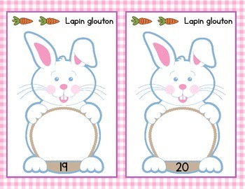 Le Lapin Glouton Jeu Mathematique Pour Paques Nombres De 1 A 20