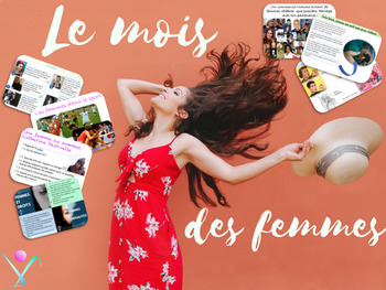 Preview of Le mois de la femme, women's month interactive PPT with videos and activities