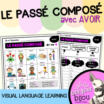 Preview of Le passé composé avec AVOIR : worksheets, oral communication, quiz, writing, etc