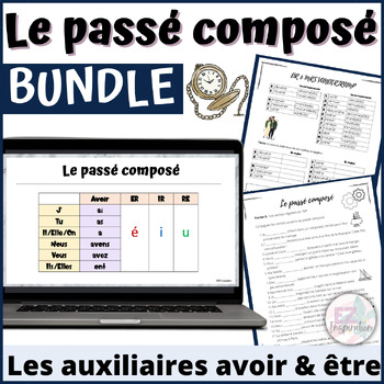 Preview of Le passé composé avec avoir et être - French Perfect Tense Grammar BUNDLE