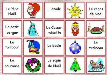 Le petit vocabulaire Noël - Jeu aux cartes by Jouons en francais