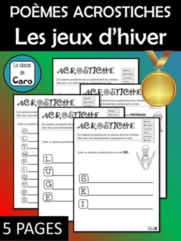 Le Poeme Acrostiche Olympiques D Hiver French Fsl By La Classe De Caro