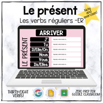 Preview of Le présent: Les verbes réguliers -ER