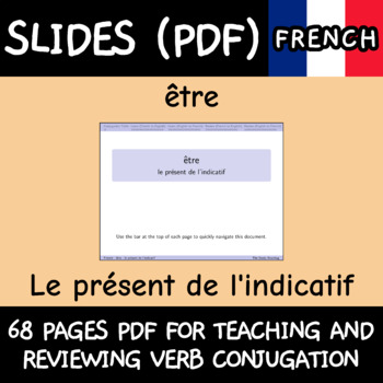 Le présent être core French conjugation slide deck presentation lecture