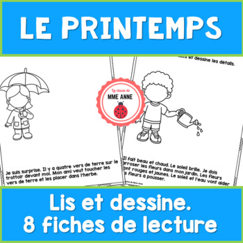 Le printemps Lis et dessine Lecture facile FRENCH Spring read and draw