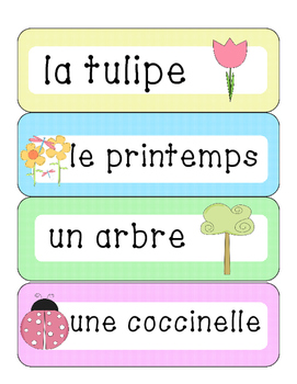 Preview of Le printemps - mots étiquettes (28 mots)