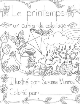 Le printemps: un cahier de coloriage by Apples and Pommes by Suzanne Munroe