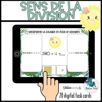 Preview of Le sens de la division Boom Cards French distance learning