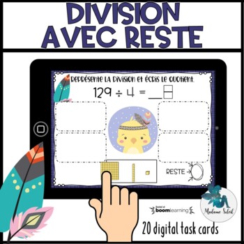 Preview of Le sens de la division avec reste Boom Cards French distance learning