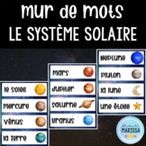 Le système solaire: Mur de Mots Aquarelle/FRENCH Watercolo