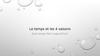 Preview of Le temps et les quatre saisons