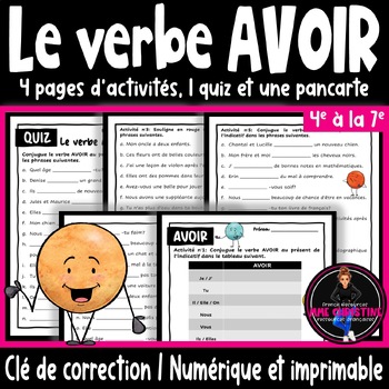 Preview of Le verbe AVOIR au présent de l'indicatif I Activités et quiz