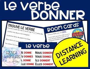 Preview of Le verbe donner (Distance Learning + Boom Cards!)
