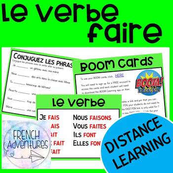 Preview of Le verbe faire for Distance Learning + Boom Cards!
