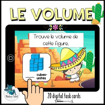 Preview of Le volume et ses cubes-unités Boom Cards French distance learning