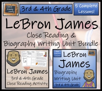 Preview of LeBron James Close Reading & Biography Bundle | 3rd Grade & 4th Grade
