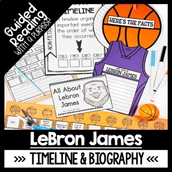 Preview of LeBron James Basketball Reading Comprehension Nonfiction Text Features Biography