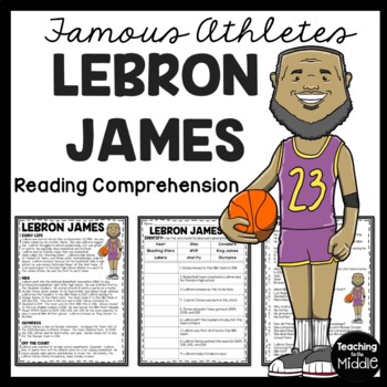 Preview of LeBron James Biography Reading Comprehension Worksheet Basketball Athlete