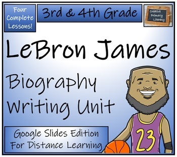Preview of LeBron James Biography Writing Unit Digital & Print | 3rd Grade & 4th Grade
