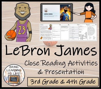 Preview of LeBron James Close Reading Comprehension Activity | 3rd Grade & 4th Grade