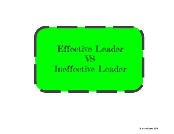 Preview of Leader Traits Effective and Ineffective Activity