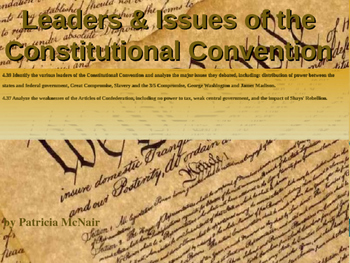 Preview of Leaders & Issues of Constitutional Convention w/Test (CCSS4.39, 4.37)