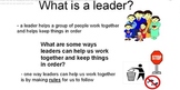 Leaders and Classroom Rules