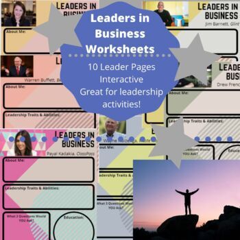 Preview of Leaders in Business | INTERACTIVE | Worksheets | ONLINE Ready! | TpTEasel