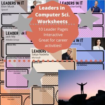 Preview of Leaders in IT | INTERACTIVE | Worksheets | ONLINE Ready! | Computer Science