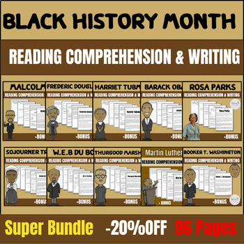 Preview of Leaders of Black History Month Figures Reading Comprehension Resource Pack